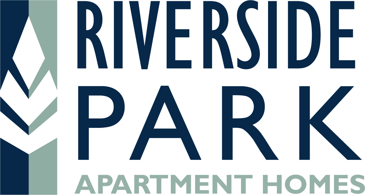 the logo for riverside park apartment homes with the words river side park on it